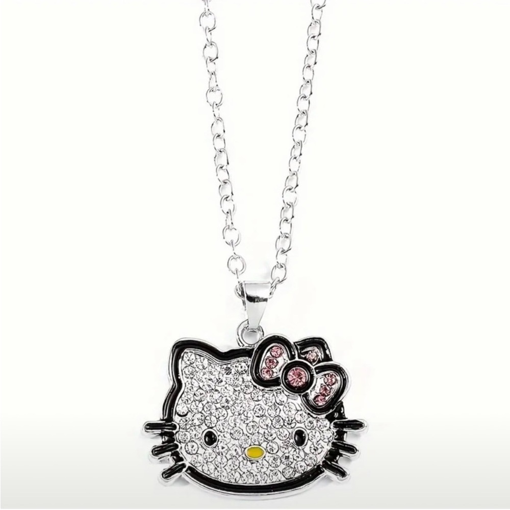 CUTE Hello Kitty Rhinestone Crystal Pendant Necklace NEW NWT